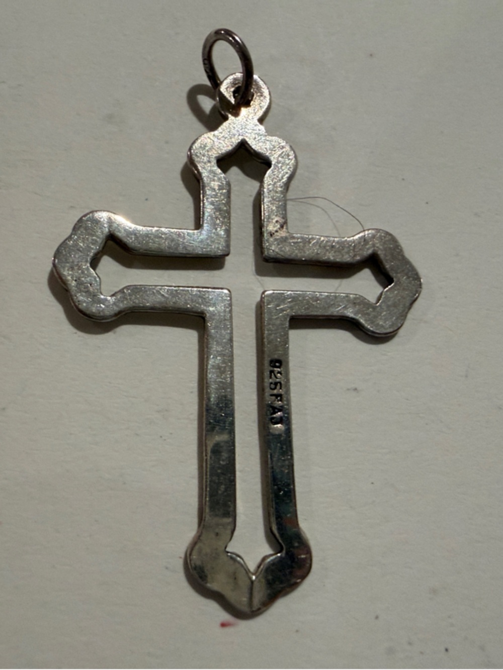 Sterling Silver Openwork Cross Pendant -